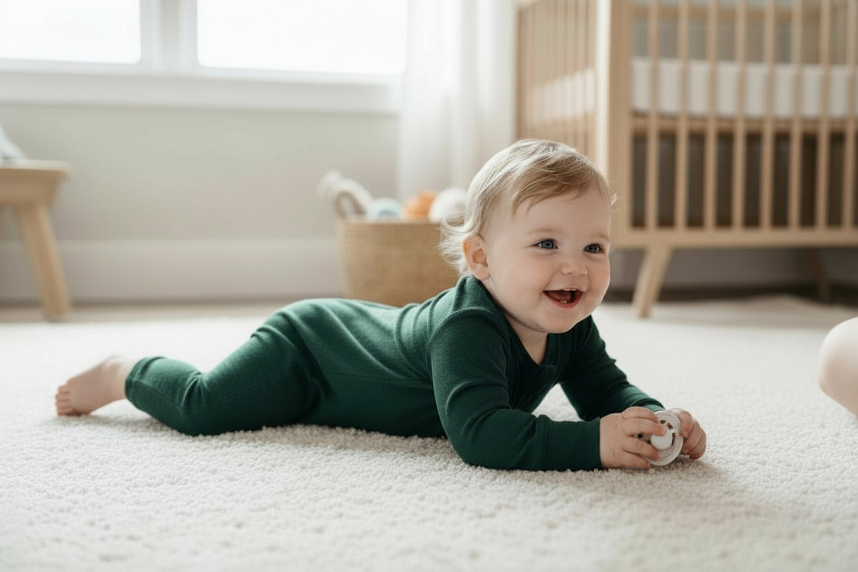 Long Sleeve Ribbed Bamboo Sleep + Play Rompers