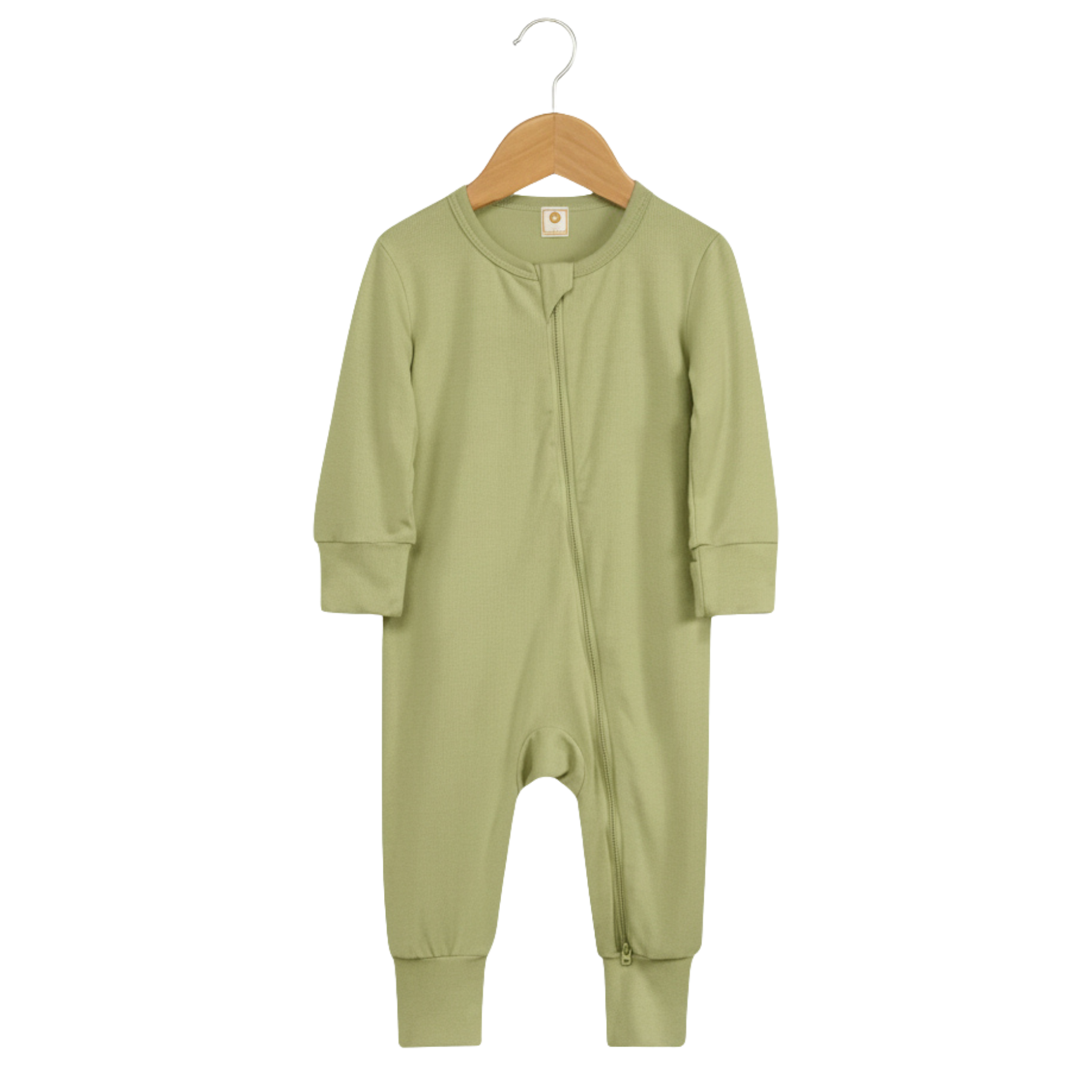 Long Sleeve Bamboo Sleep + Play Romper - Moss
