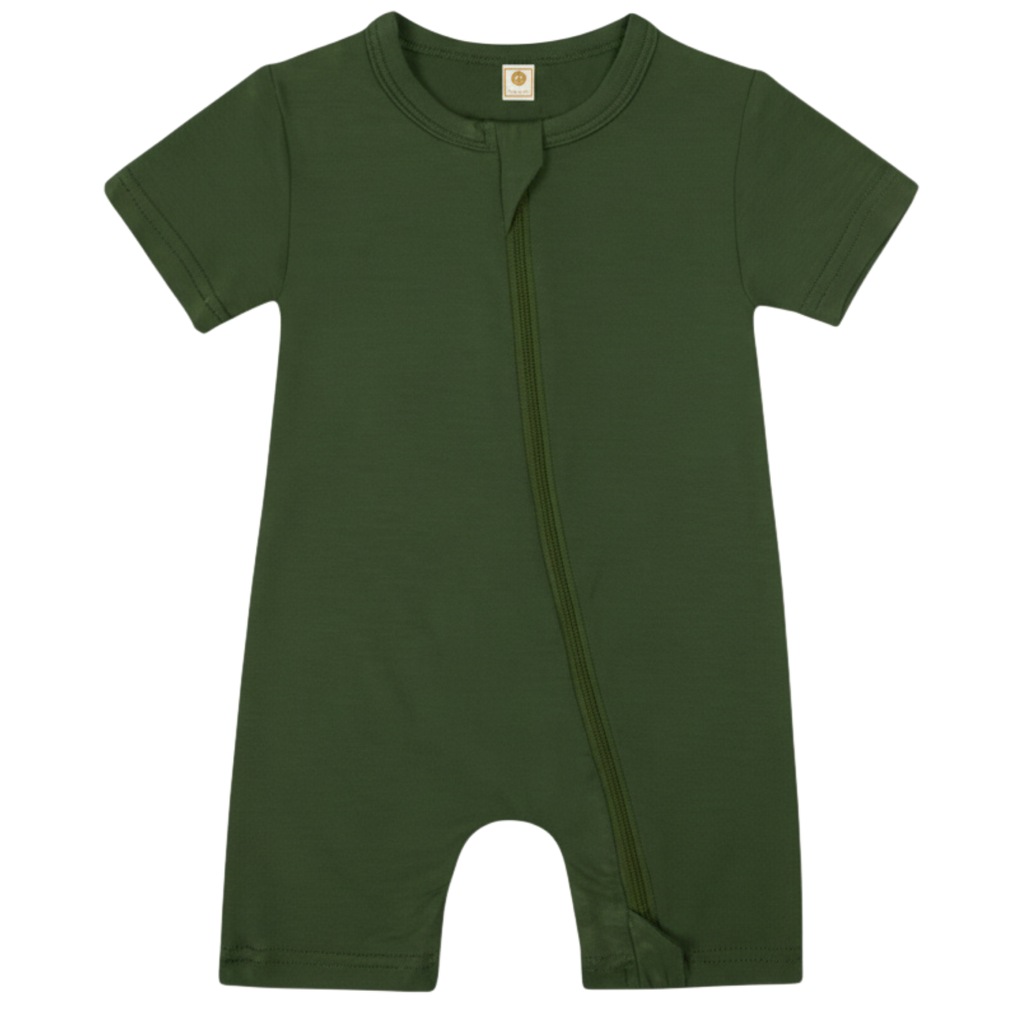 The Shortie - Bamboo Sleep + Play Romper - Forest