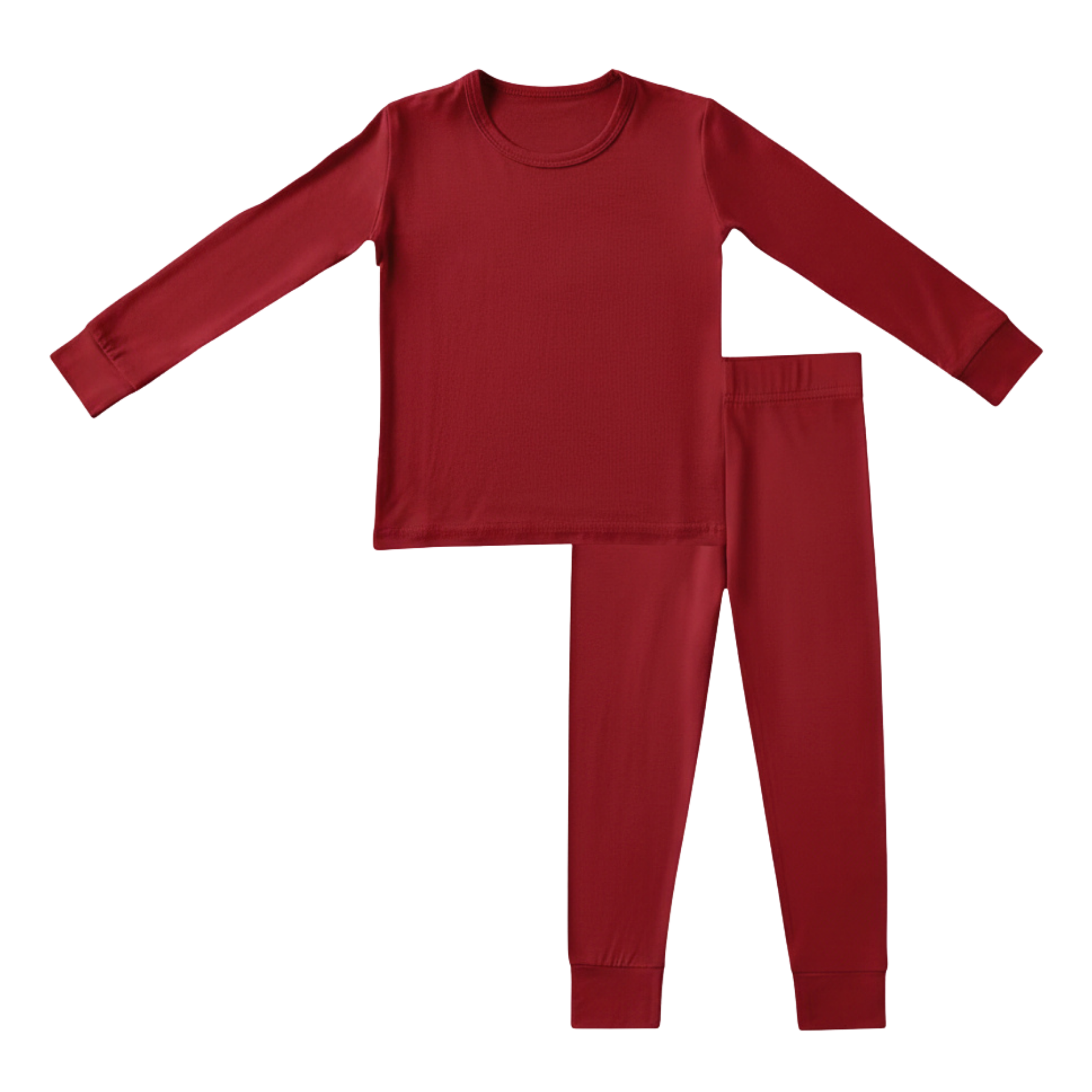 Long Sleeve/Pant Bamboo Sleep + Play Set - Deep Red