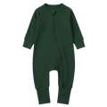 Long Sleeve Ribbed Bamboo Sleep + Play Romper - Forest