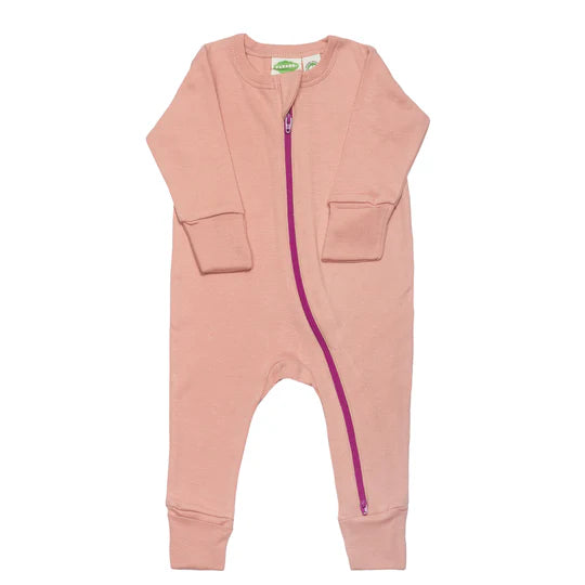 🧁 Dusty Pink - Parade Organics - Long Sleeve Zip Romper