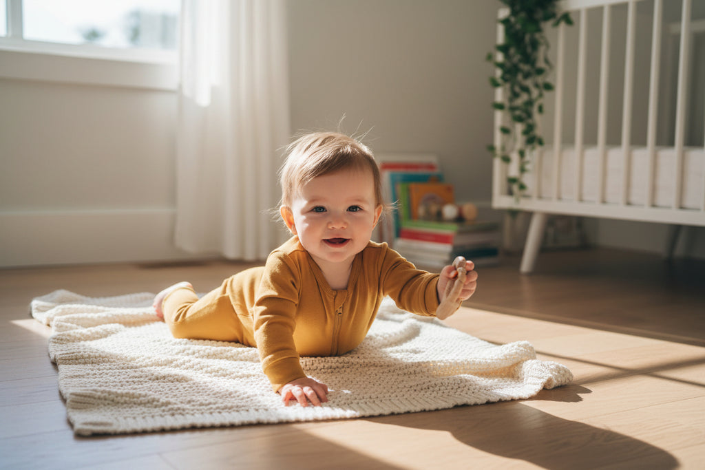 Long Sleeve Bamboo Sleep + Play Romper - Sun