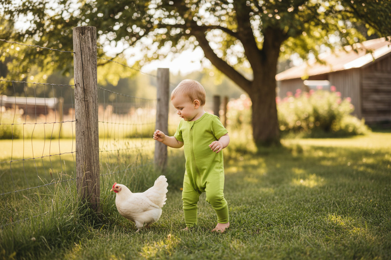 Short Sleeve Bamboo Sleep + Play Romper - Peel