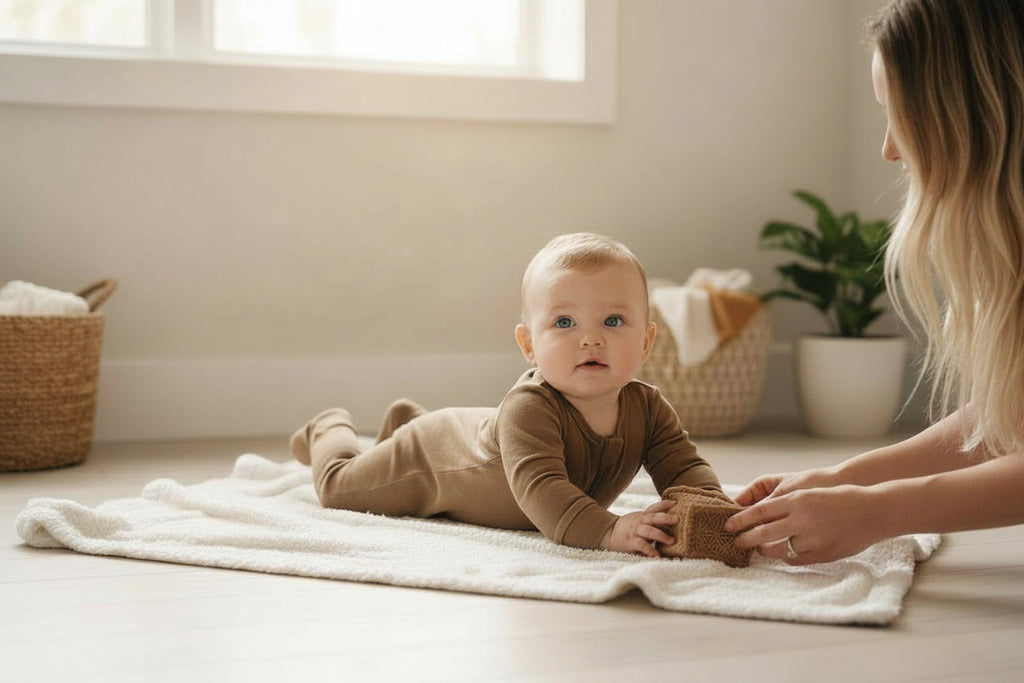 Long Sleeve Bamboo Sleep + Play Romper - Garden